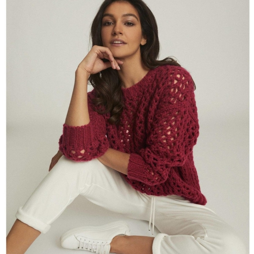 NWT REISS | Natalie Open Knit Sweater - Picture 4 of 10